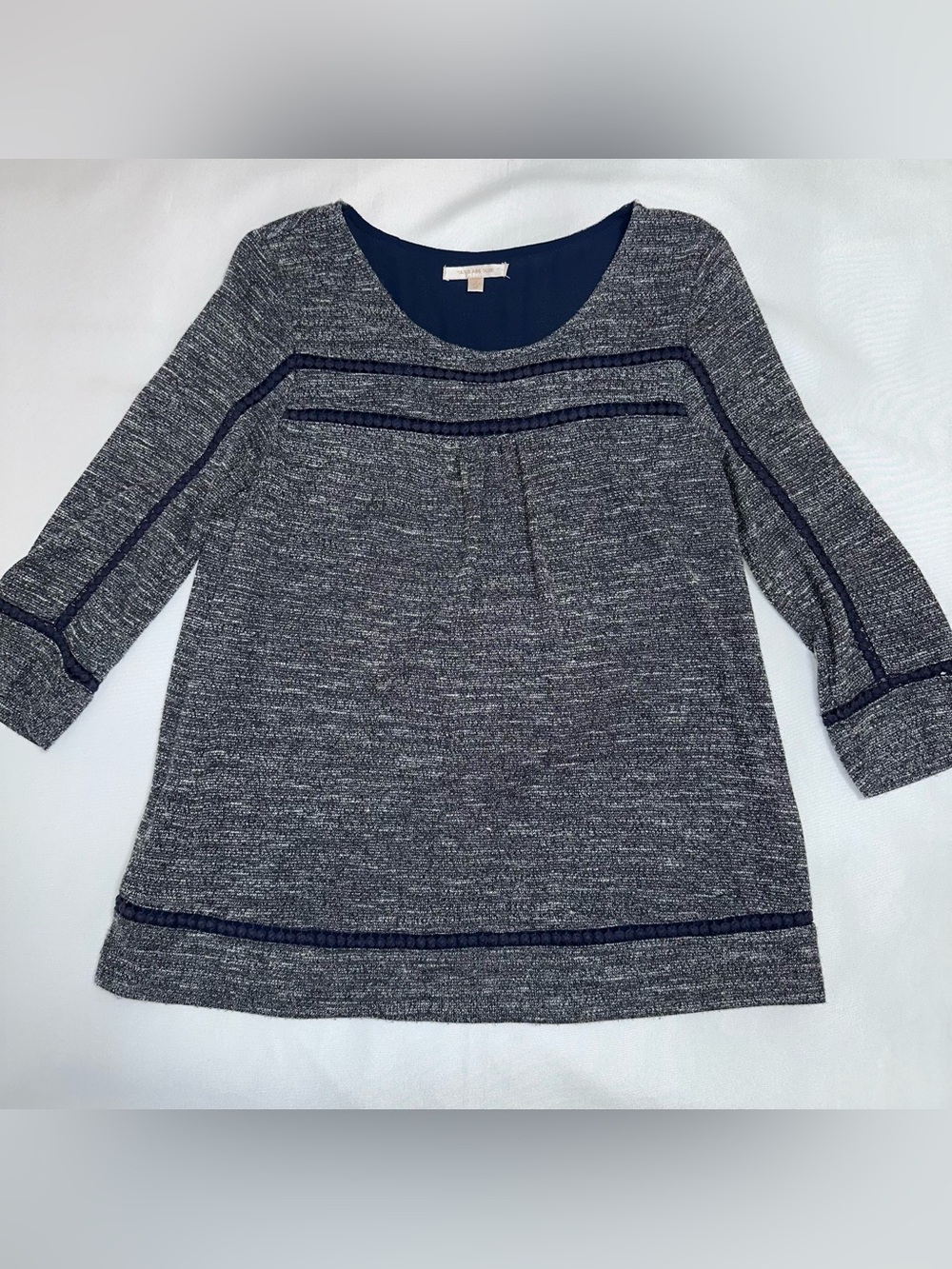 Skies Are Blue Scoop Neck Top Heather Navy size medium